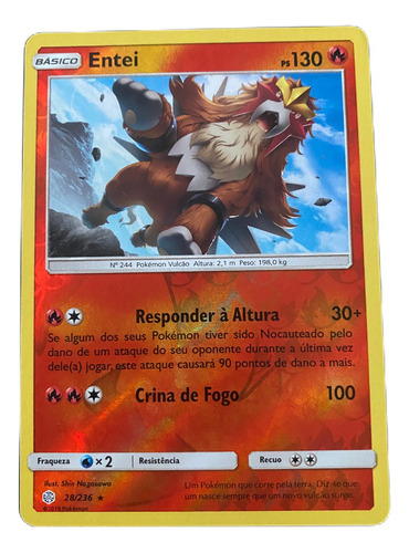 Entei Carta Pokémon Original Tcg Español 28/236