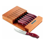 Tramontina Steak Knife Set With Multi-purpose Hardwood Block