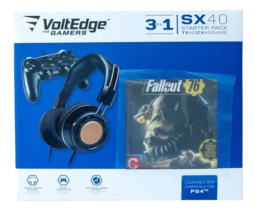 Pack Sx40 Control + Audifonos + Fallout 76 Voltedge Para Ps4