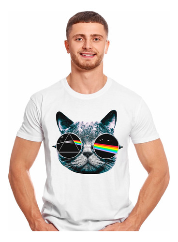 Polera Pink Floyd Cat Prisma Gato Rock  Abominatron