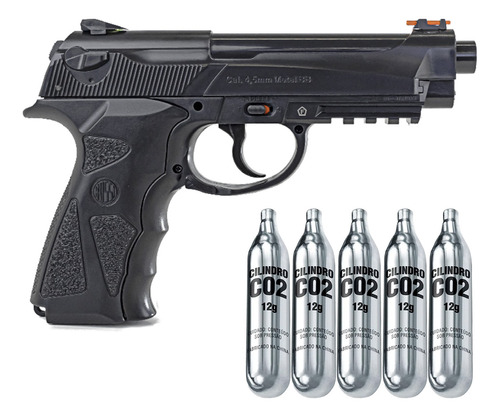 Pistola De Pressão Rossi Wingun C12 Co2 4.5mm + 5 Cilindros