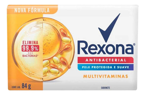 Sabonete Antibacterial Multivitaminas Rexona 84g Kit C/18