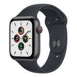 Apple Watch Se (gps + Cellular, 44mm) - Caja De Aluminio Color Gris Espacial - Correa Deportiva Azul Medianoche