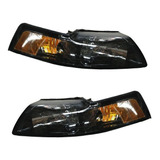 Par De Faros Mustang 1999 2000 01 02 2003 2004 Negro Xry