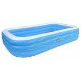 Piscina Inflable Tamaño Familiar Color Azul Pvc Resistente