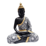 Buda Sentado Meditación Azul Decoración  Hogar Prosperidad