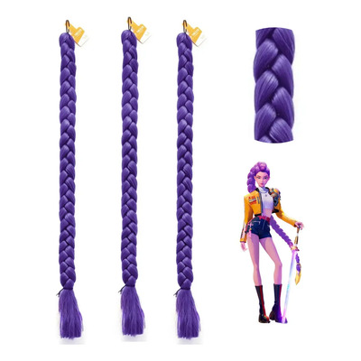 Extensión De Cabello Sintetico Trenza Morada Rumi Morado Morado