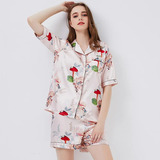 A Conjunto De Pijama Con Estampado Floral De Manga Corta