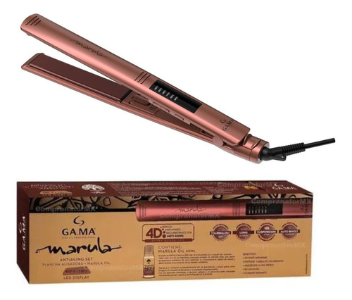 Plancha Gama Elegance Led 4d Aceite Marula Rosa Metálico 