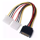 Cabo Y Adaptador 1 Sata Macho Para 2 Ide Molex Fêmea 