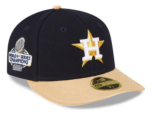 Gorra New Era Astros Houston 59fifty Plana Azul 2023 Gold