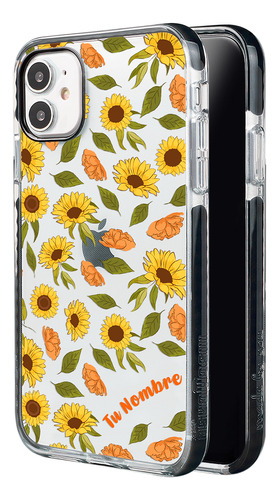 Funda Para iPhone Para Mujer Girasoles Con Tu Nombre