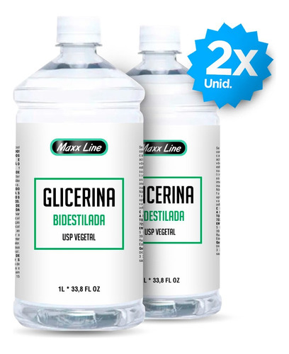 Glicerina Bidestilada Usp Vegetal Vegana 2000ml + Laudo E Nf