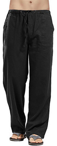 Pantalón Casual Suelto De Lino Pant Ligero Hombre Para Playa