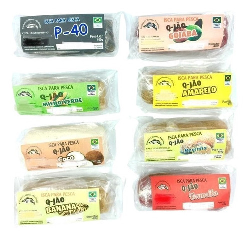 Kit 8 Massas Q-jão Para Tilapia Pacu Tambas Bagres Pintado Cor Foto