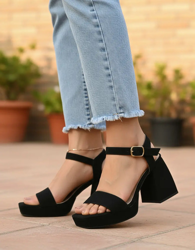 Zapatilla Plataforma Tacon Grueso Tendencia Premium 208