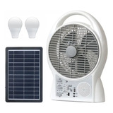 Ventilador Recargable Solar 6 En 1 Radio Fm Luz Led 8029