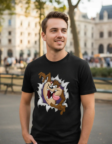Camiseta Pesada De Looney Tunes Tasmanian Devil Taz De Talla