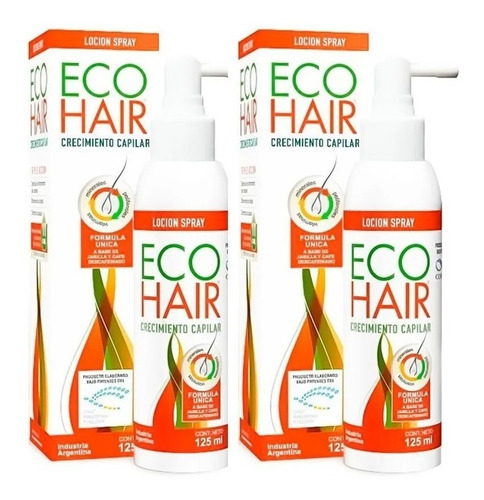 Eco Hair Kit 2 Locion Crecimiento Capilar 125 Ml Anti Caida