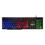 Teclado Gamer Semi Mecanico Barato Iluminado Rgb Em Ptbr