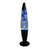 Lampara Lava Lava  Negro Base Transparente Liquido Azul 239