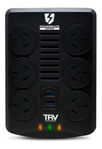 Estabilizador De Tension Trv Powersafe Usb 6tomas/usb/rj45