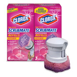 Clorox Scrubmate Combo De Fregador De Cocina De Mano Con 9 A