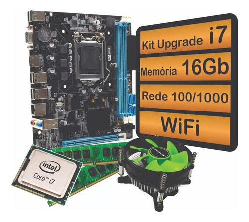 Kit Processador I7 3770 3.9 Ghz + Placa Mãe  H61 + 16gb