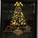 Vinil Decorativo Navidad Arbol Dorado 