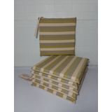 4 Almohadones P/silla 40x40x4cm-con Relleno  Raffia Tapicera