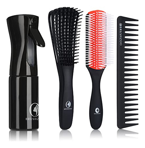 Brushzoo Detangling Brush Set With Hair  Bottle, Hair B