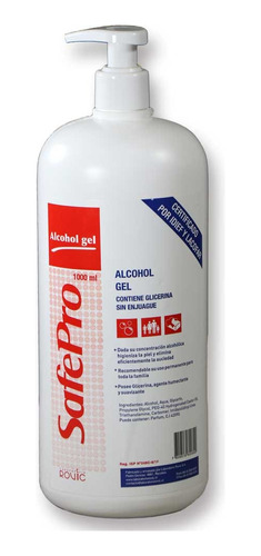 Alcohol Gel Safepro 1 Litro Con Glicerina Y Dosificador