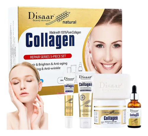 Set 5 Pcs Collagen Cuidado Facial Blanqueador