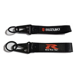 Llavero Correa Corta Suzuki Negro Doble Vista Moto Gp Flight