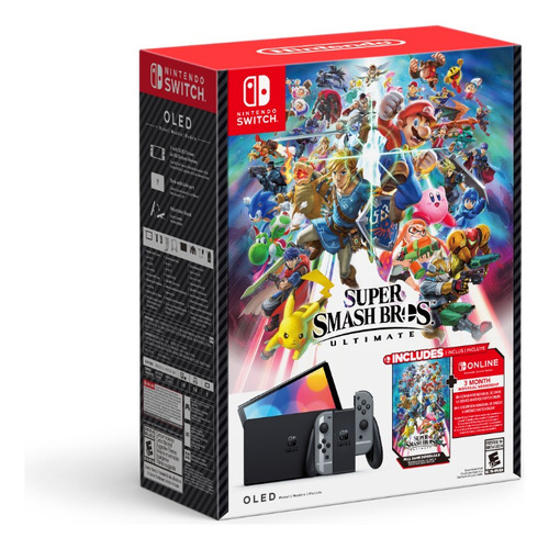 Switch Oled 64gb Super Smash Bros + 3 Meses Online 