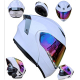 Casco Moto Kov Estelar Blanco Certificado Abatible Fz Ns 