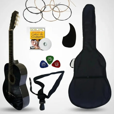 Guitarra Acústica Infantil Arte Musical Clásica 3\u002F4 Negro Diestro Ébano | Meses sin interés