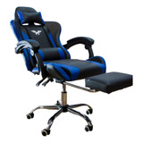 Silla Butaca Gamer Ergonómica Para Escritorio Ecocuero - Pro Color Azul Y Negro