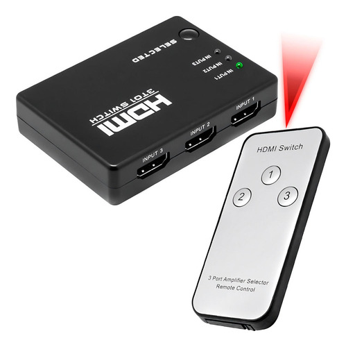 Switch Hdmi Full Hd 1080p Hub Multiplicador Puertos Control