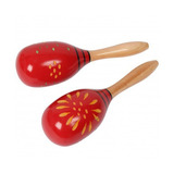 Maracas De Madera Stagg 26 Cm Diseño Flores