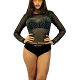 Body Con Manga Larga Transparencia Sensual Fiesta Sexy Noche