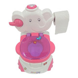 Bañito Elefante Entrenador Bebe Musical Dispensador Papel Color Rosa