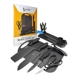 Juego De Cuchillos Lagom Knife Set Para Cocina Multifuncional 7 Piezas Incluido Cuchillo Para Rebanar Cuchillo Chef  Cuchillo De Pelar Tabla De Cortar Tijera Multiuso Pelador Soporte Facil De Limpiar