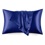 Funda Para Almohada En Satin Anti Frizz Protege Cabello Azul