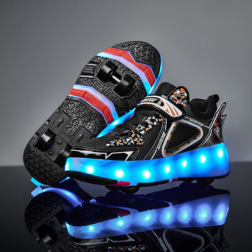 Zapatillas De Cuatro Ruedas Con Luz Led Para Niños