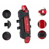 Luz Led Bicicleta Recargable Usb Roja  - Trasera 