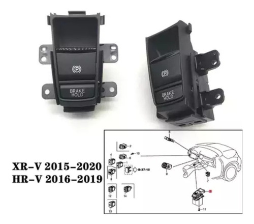 Botão De Comando Freio Fe Mão Hrv 2015/16/17/18/19