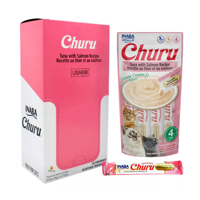 Churu Inaba Premios Para Gato Atún Y Salmón Snack Laminble, 6 Bolsas 24 piezas | Envío gratis
