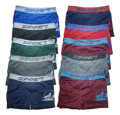 Calzones Boxer De Licra Para Hombre 10 Piezas