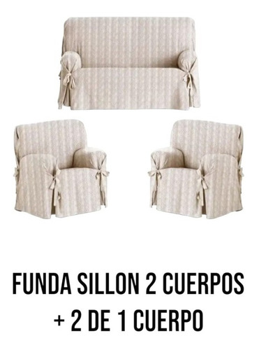 Funda Sillon 2 Cuerpos + 2 De 1 Cuerpo Rustica Resistente